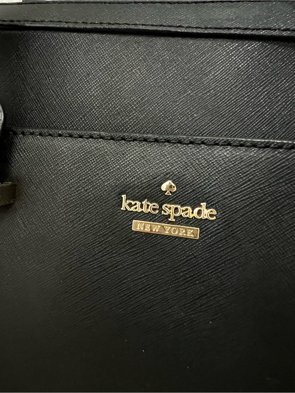Black Saffiano Leather Laptop Bag with Strap - Picture 2 of 9
